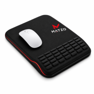 Matzo Ergonomic Mouse Pad – Black Mouse Mat with Textured Keypad Support Pattern