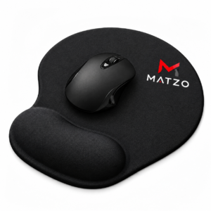 Matzo Ergonomic Mouse Pad – Black Mouse Mat with Wrist Rest
