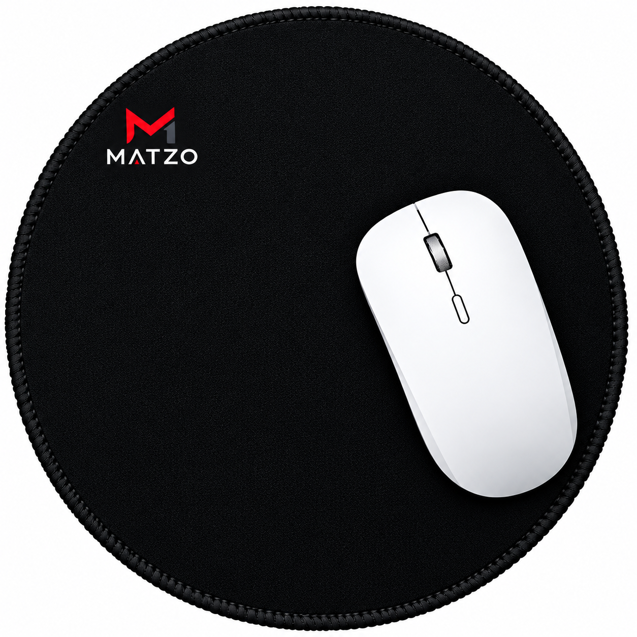 Matzo Round Non-Slip Mouse Pad with Stitched Edges